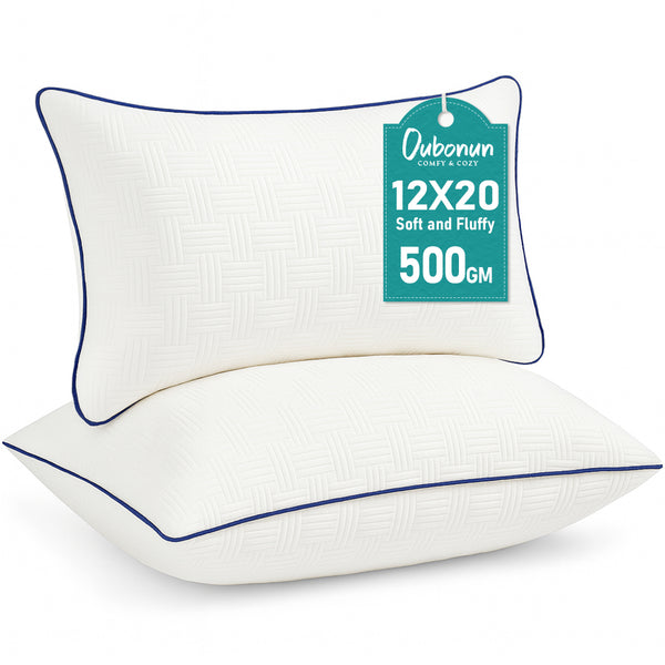 Oubonun Throw Pillow Inserts Set of 2 - Square Decorative Throw Pillows for Couch Bed Sofa Living Room Down Alternative Polyester Filling Insert(Beige)