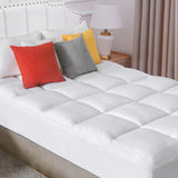Atarashi 3 Inch Thick Mattress Topper Queen,400TC Pillow Top Mattress Topper,Soft Cotton Mattress Pad Cover,Breathable & Plush Down Alternative Fill,Fit to 8”-21” Mattress，White