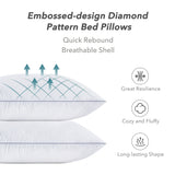 Oubonun Hotel Bed Pillows for Sleep,Set of 2, Down Alternative Pillows for Side and Back Sleepers 2 Pack