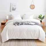 Leeden Luxury Quilt Covers - Ultra-Soft Microfiber Bedding Set, Breathable & Wrinkle-Free, White Queen Sizes
