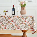 Oubonun Floral Cloth Tablecloths for Rectangle Tables ,Red