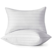 Oubonun 12 x 20 Throw Pillow Inserts, Firm and Fluffy Decorative Square Pillows for Couch Bed Sofa with Soft Cotton Cover White Cushion with Down Alternative Pack of 2
