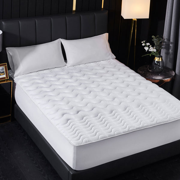 Leeden Mattress Pad Queen Size, Cooling and Breathable Stretches up 8-21" Deep Pocket, Bamboo Charcoal Infused, White