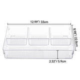 Leeden Clear Drawer Organizer, Drawer Divider Tray for Desk Shallow Cosmetic Organizer, Clear Plastic Storage Trays for Dressing Table,Bathroom (12.99“Lx8.98"W 2.32” Height, 2 Packs)
