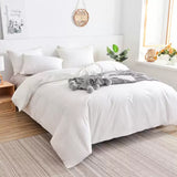 Leeden Luxury Quilt Covers - Ultra-Soft Microfiber Bedding Set, Breathable & Wrinkle-Free, White Queen Sizes