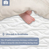 Leeden Waterproof Crib Mattress Protector, Bamboo Baby Mattress Cover, Soft and Breathable Quilted Toddler Mattress Pad 52"×28", White, 2 Pack