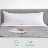 Oubonun 100% Cotton Body Pillowcase - 800 Thread Count/21x54, Moisture Absorbent and Breathable, Premium Hotel Body Pillow Cover for All Seasons, White