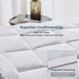 Leeden White Down Alternative Comforter Queen All Season Quilted Bed Comforter Lightweight Duvet Insert with Corner Tabs for Winter Soft and Machine Washable (Queen White)