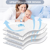 Leeden Waterproof Crib Mattress Protector, Bamboo Baby Mattress Cover, Soft and Breathable Quilted Toddler Mattress Pad 52"×28", White, 2 Pack