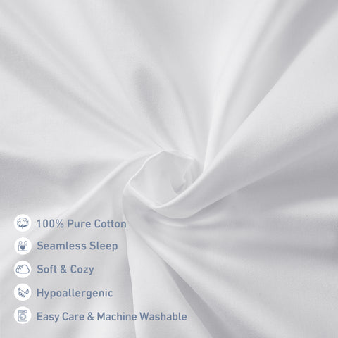 Atarashi 100% Cotton Body Pillowcase, 800 Thread Count 21x54, Soft and Breathable, Premium Hotel Body Pillow Cover for All Seasons, White