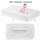 Leeden Waterproof Crib Mattress Protector, Bamboo Baby Mattress Cover, Soft and Breathable Quilted Toddler Mattress Pad 52"×28", White, 2 Pack