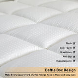 Atarashi 3 Inch Thick Mattress Topper Queen,400TC Pillow Top Mattress Topper,Soft Cotton Mattress Pad Cover,Breathable & Plush Down Alternative Fill,Fit to 8”-21” Mattress，White