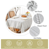Leeden Cotton Linen Square Tablecloth - Wrinkle Resistant & Waterproof - Machine Washable Table Cloth with Tassels for Kitchen & Dining, 55''x55'', 4 Seats, Grey