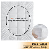 Atarashi 3 Inch Thick Mattress Topper Queen,400TC Pillow Top Mattress Topper,Soft Cotton Mattress Pad Cover,Breathable & Plush Down Alternative Fill,Fit to 8”-21” Mattress，White