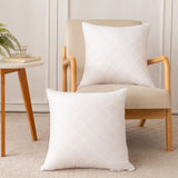 Oubonun 16 x 16 Throw Pillow Inserts Set of 2, Firm and Fluffy Decorative Pillows Inserts, Square Interior White Cushion for Couch Bed Sofa