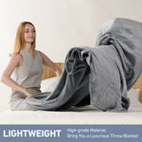 Leeden Ultra Soft Fleece Blanket Throw/Travel Size All Season Flannel Microfiber Throw Blankets for Couch Sofa Bed Thick Warm Fuzzy Plush Anti-Static Lightweight (Dark Grey,50"x 61")