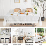 Leeden Cotton Linen Square Tablecloth - Wrinkle Resistant & Waterproof - Machine Washable Table Cloth with Tassels for Kitchen & Dining, 55''x55'', 4 Seats, Grey