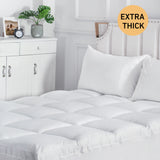 Atarashi 3 Inch Thick Mattress Topper Queen,400TC Pillow Top Mattress Topper,Soft Cotton Mattress Pad Cover,Breathable & Plush Down Alternative Fill,Fit to 8”-21” Mattress，White