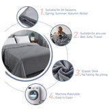 Leeden Ultra Soft Fleece Blanket Throw/Travel Size All Season Flannel Microfiber Throw Blankets for Couch Sofa Bed Thick Warm Fuzzy Plush Anti-Static Lightweight (Dark Grey,50"x 61")