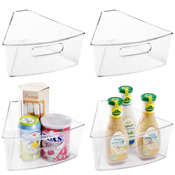 Oubonun Lazy Susan Organizers Set of 4/6/8, Plastic Transparent Kitche ...
