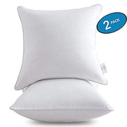Oubonun Throw Pillow Inserts (Set of 2) - 100% Cotton Cover - Square