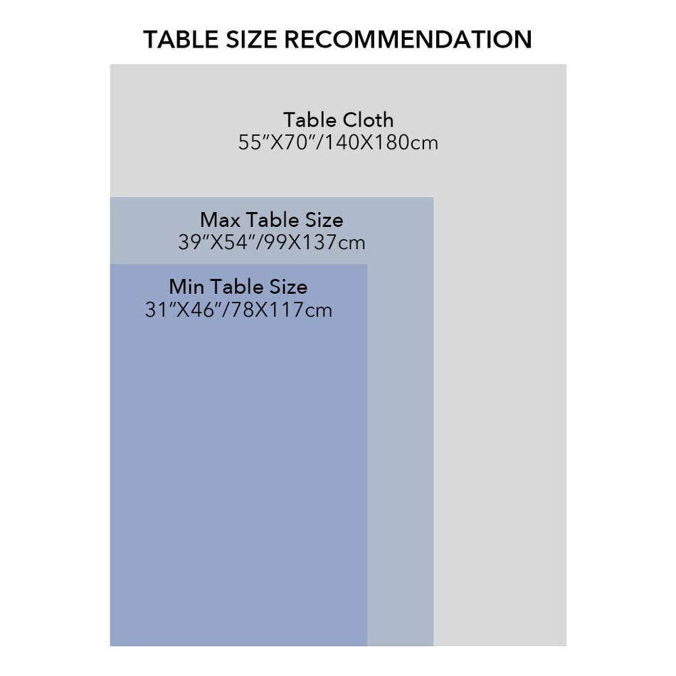 Oubonun Gray Table Cloth (55"x70") Embroidered Stitched For 4-6 Seats